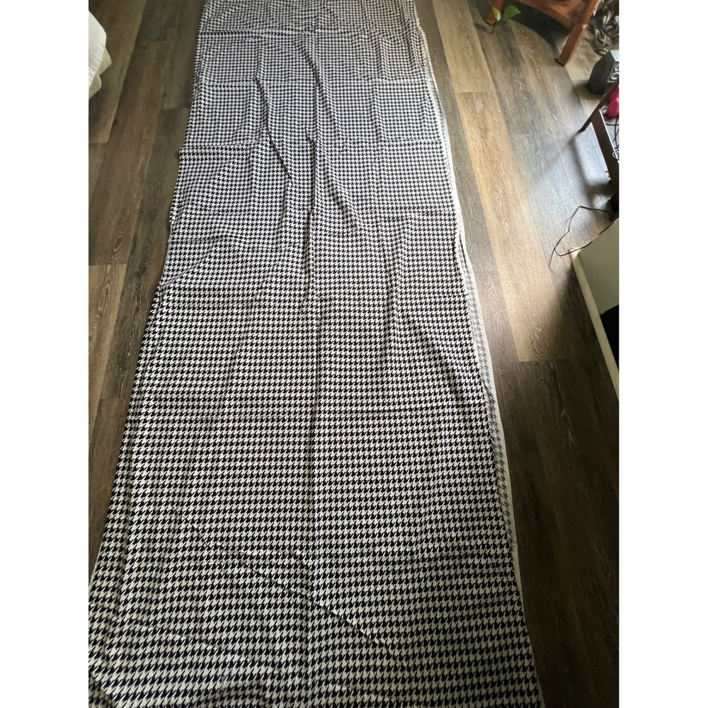 Brother Sister Design Studio Fabric 224"x80" Black White Houndstooth FAL.HDT.B
